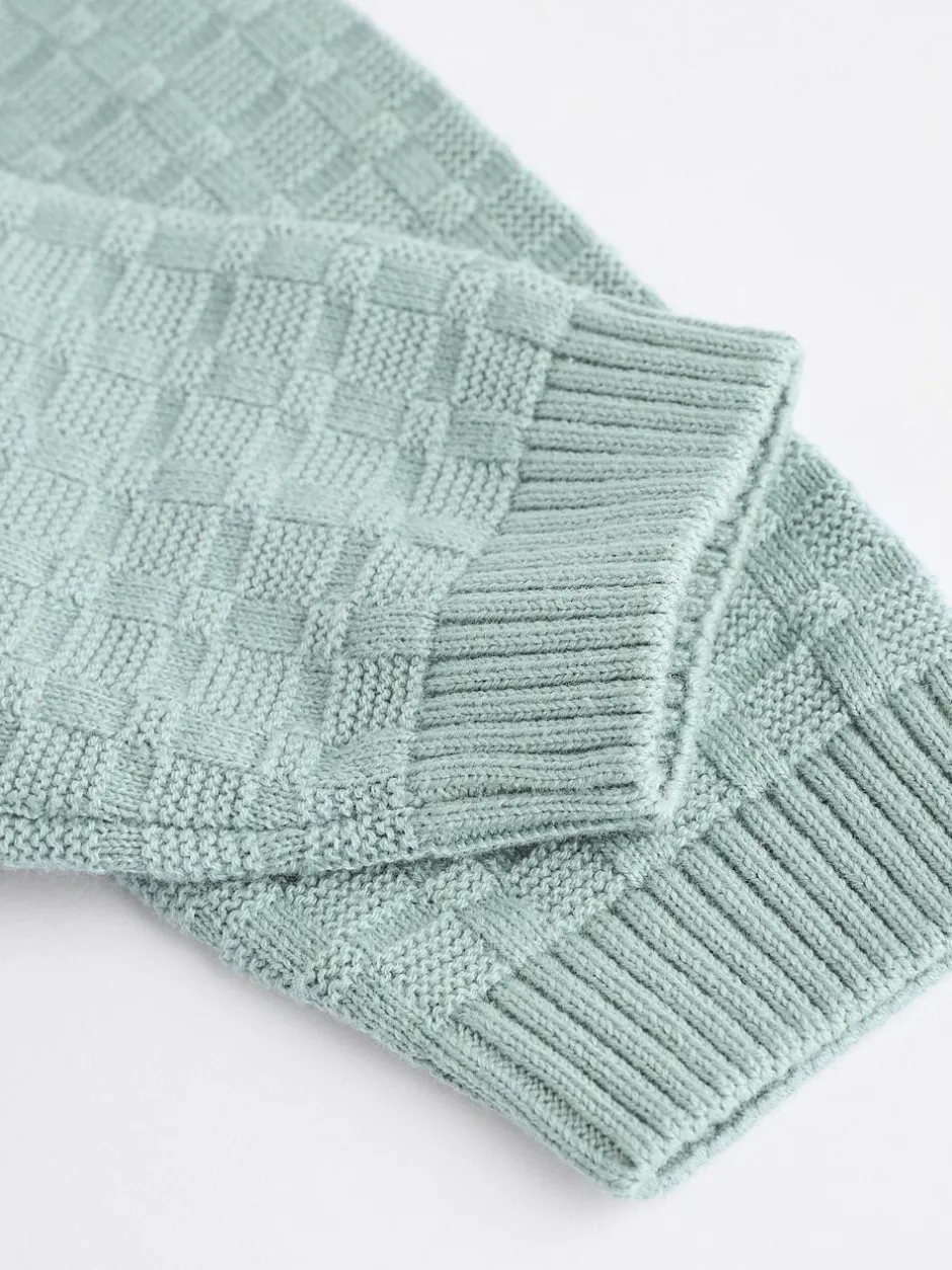 Next Baby Textured Knitted 100% Cotton Jumper and Leggings Set (0mths-3yrs) Mineral Online