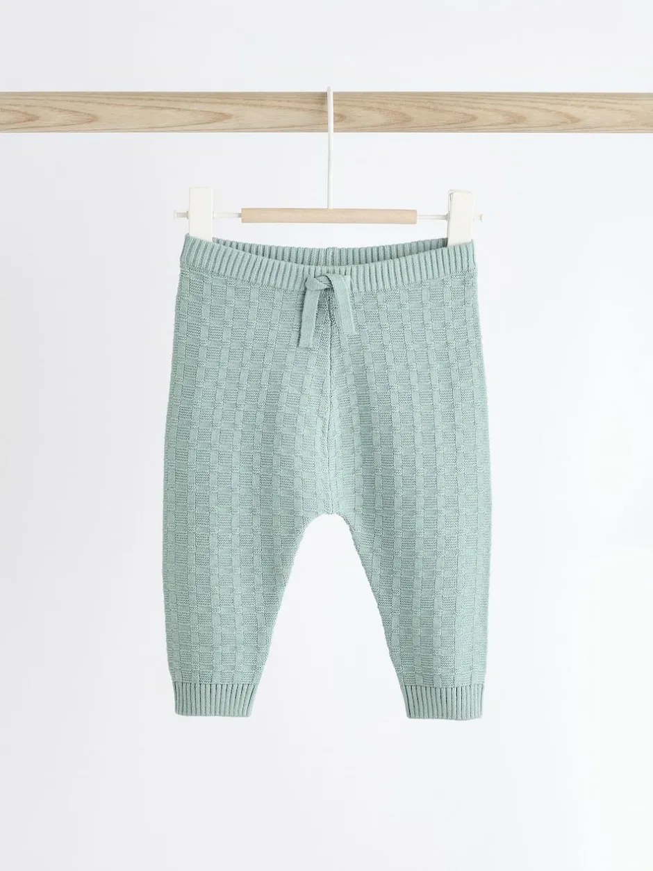 Next Baby Textured Knitted 100% Cotton Jumper and Leggings Set (0mths-3yrs) Mineral Online