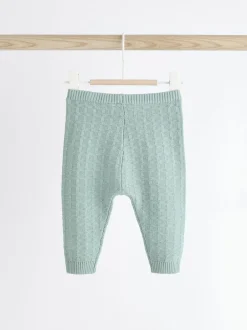 Next Baby Textured Knitted 100% Cotton Jumper and Leggings Set (0mths-3yrs) Mineral Online