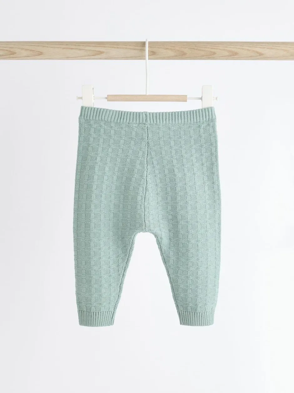 Next Baby Textured Knitted 100% Cotton Jumper and Leggings Set (0mths-3yrs) Mineral Online