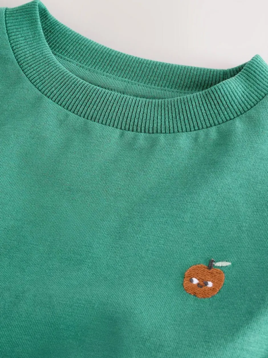 Next Long Sleeve Graphic Print T-Shirts 4 Pack (3mths-7yrs) Minerals Food Character Embroidery New