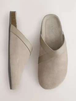 Next Forever Comfort Leather Clean Footbed Clogs Mink Brown