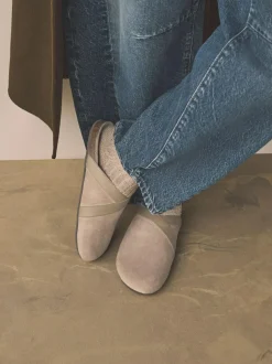 Next Forever Comfort Leather Clean Footbed Clogs Mink Brown