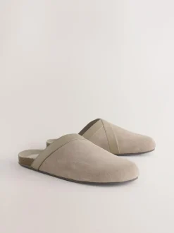 Next Forever Comfort Leather Clean Footbed Clogs Mink Brown