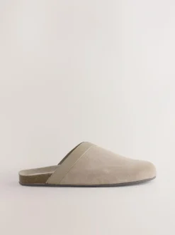Next Forever Comfort Leather Clean Footbed Clogs Mink Brown