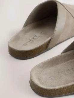 Next Forever Comfort Leather Clean Footbed Clogs Mink Brown