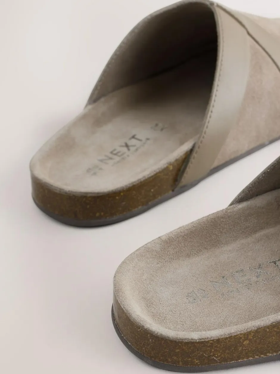 Next Forever Comfort Leather Clean Footbed Clogs Mink Brown