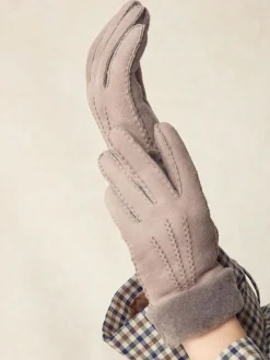 Next N. Premium Leather Sheepskin Gloves Mink Brown