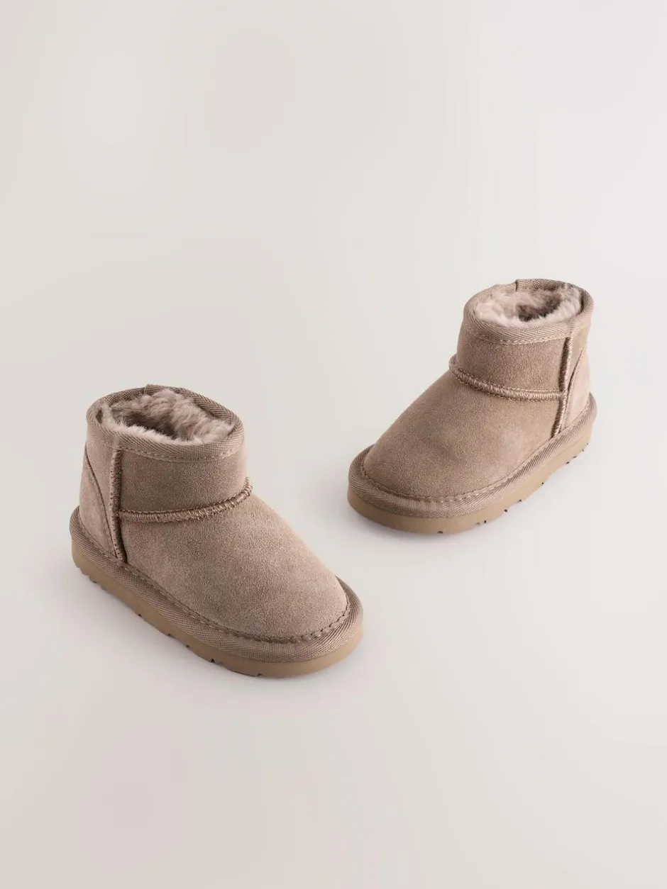Next Mink Brown Water Repellent Standard Fit (F) Suede Pull On Boots Discount