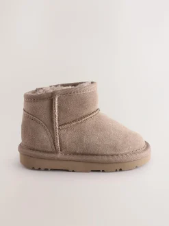 Next Mink Brown Water Repellent Standard Fit (F) Suede Pull On Boots Discount