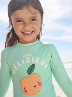 Next Long Sleeve Sunsafe Swim Set (3mths-7yrs) Mint Green Gingham Fruit New