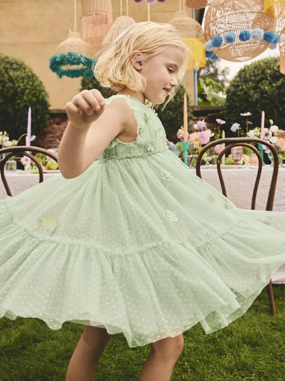 Next Mesh Flower Girl Dress (3-16yrs) Mint Green