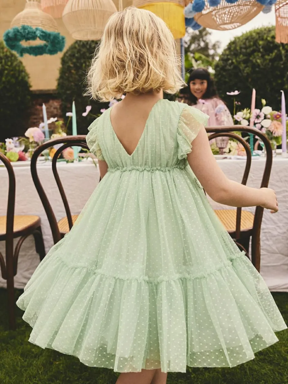 Next Mesh Flower Girl Dress (3-16yrs) Mint Green