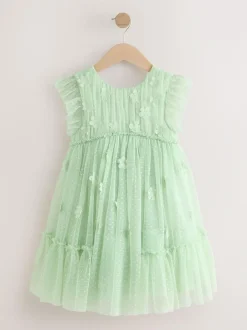 Next Mesh Flower Girl Dress (3-16yrs) Mint Green