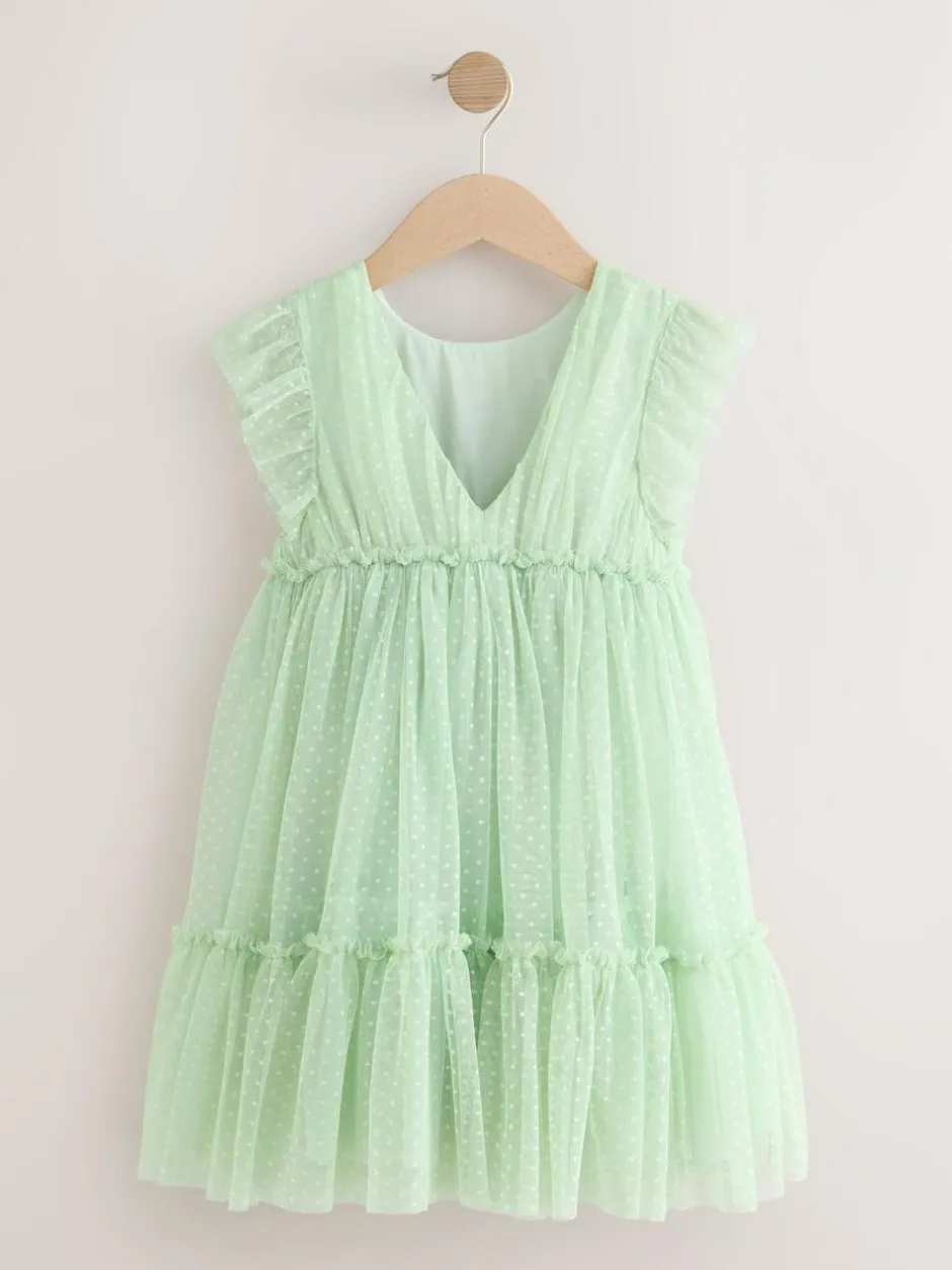 Next Mesh Flower Girl Dress (3-16yrs) Mint Green
