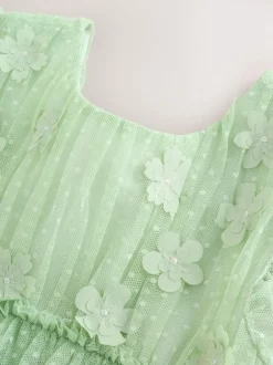 Next Mesh Flower Girl Dress (3-16yrs) Mint Green