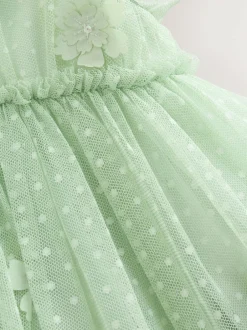 Next Mesh Flower Girl Dress (3-16yrs) Mint Green