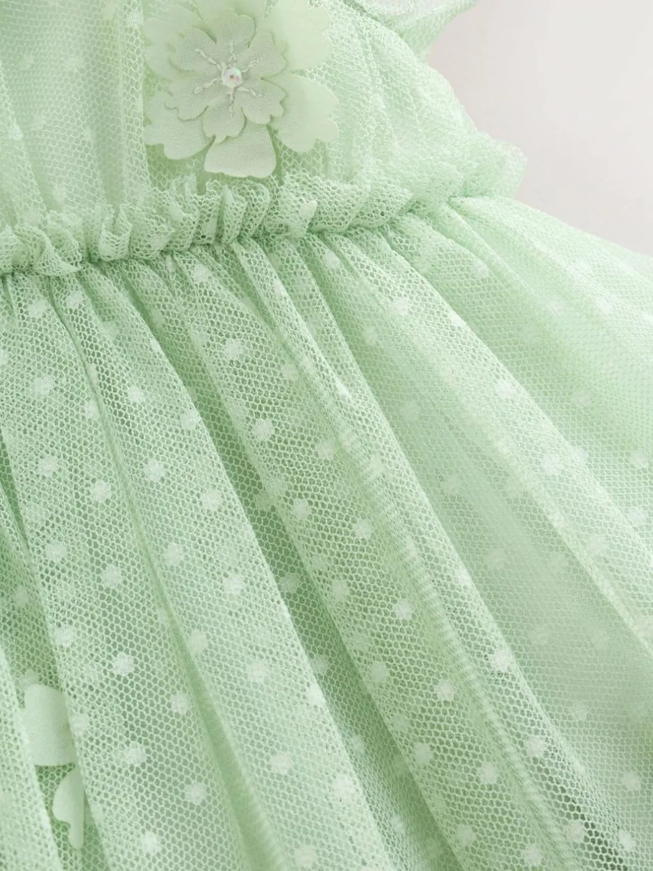 Next Mesh Flower Girl Dress (3-16yrs) Mint Green