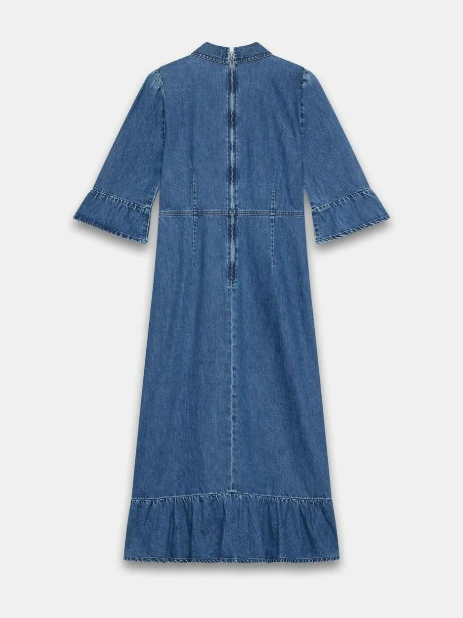 Mint Velvet Blue Indigo Denim Midi Shirt Dress Online
