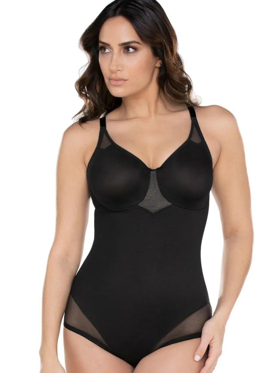 Miraclesuit Extra Firm Sexy Sheer Shaping Underwired Bodybriefers Black New