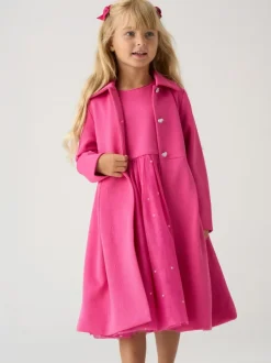 Miss Pink Jacquard Bows Jacket and Sequin Dress Set Hot