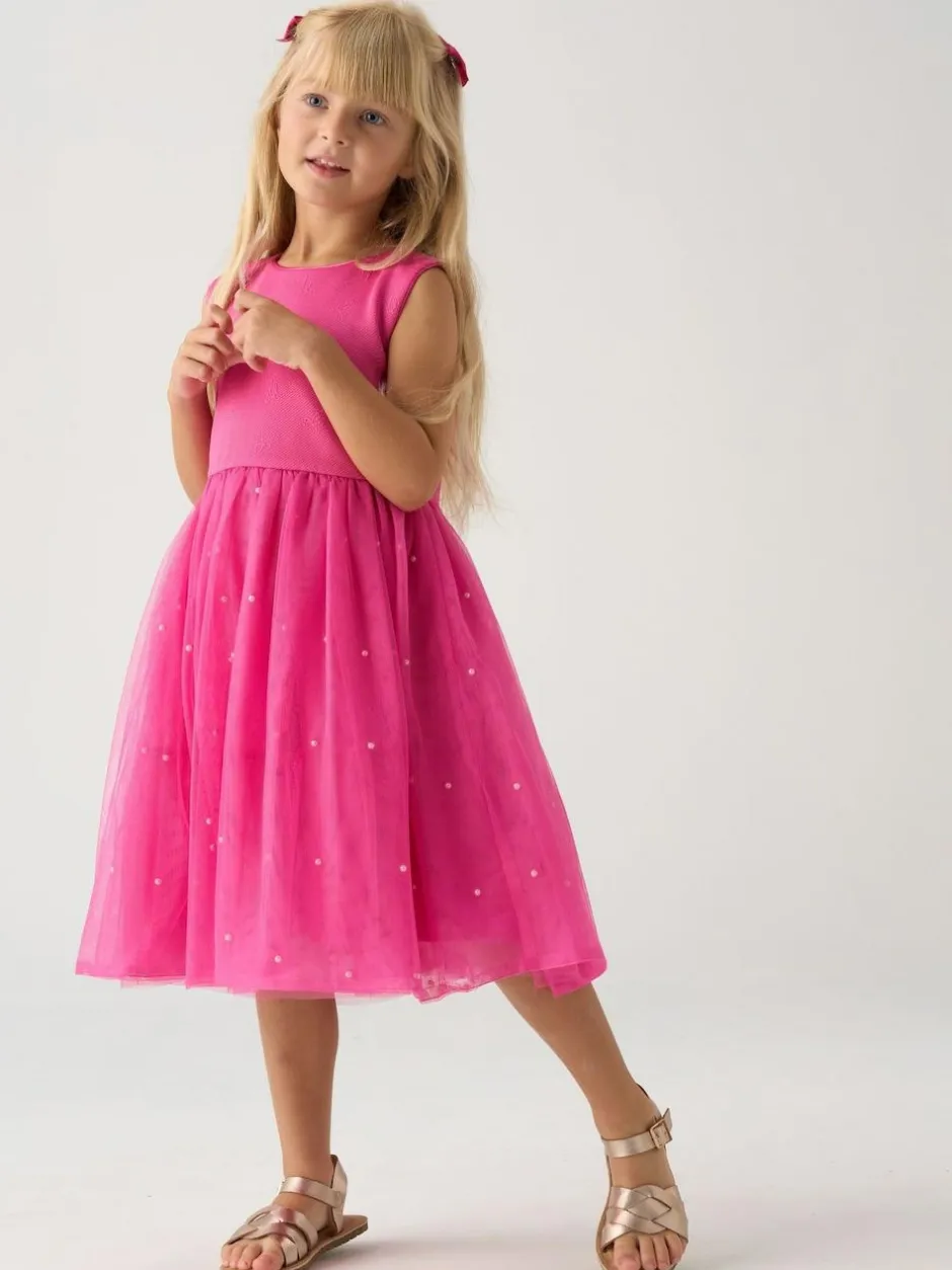Miss Pink Jacquard Bows Jacket and Sequin Dress Set Hot