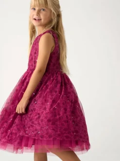 Miss Jacket with Tulle Appliqué and Printed Tulle Dress Set Hot