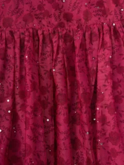 Miss Jacket with Tulle Appliqué and Printed Tulle Dress Set Hot
