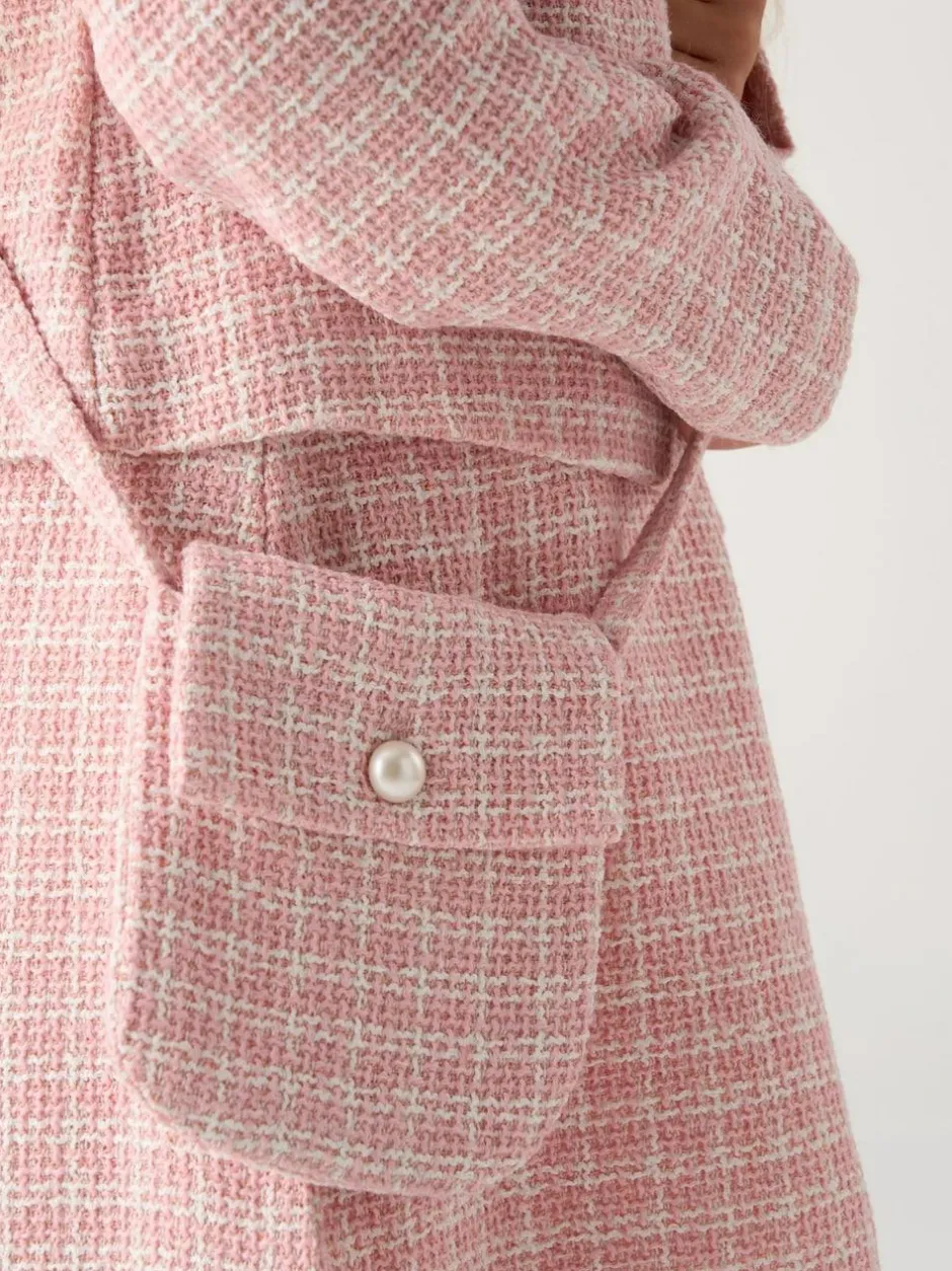 Miss Pink Tweed Check Jacket, Dress and Bag Set New