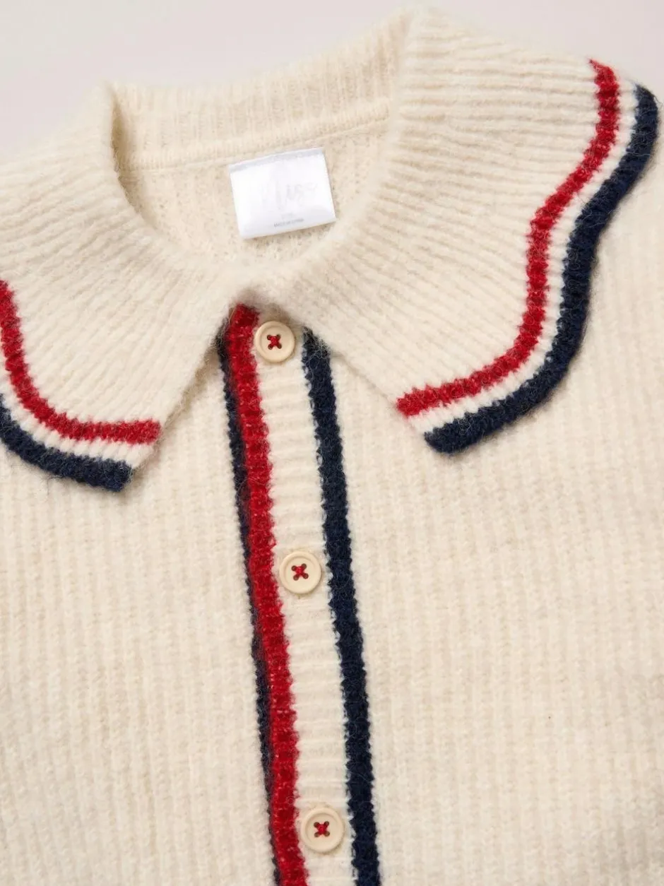 Miss True Knit White Cardigan with Check Skirt Outlet