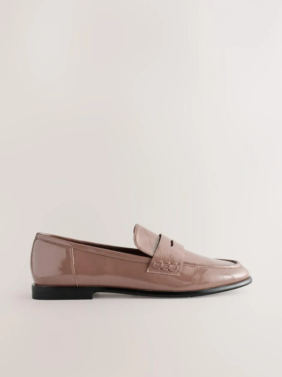 Next Forever Comfort® Round Toe Penny Loafers Mocha Brown Clearance
