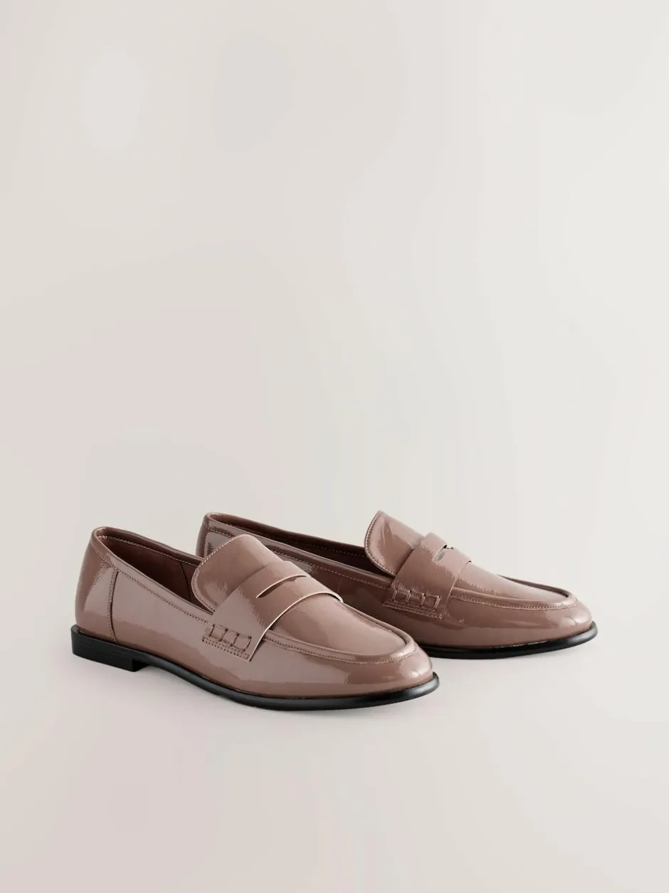 Next Forever Comfort® Round Toe Penny Loafers Mocha Brown Clearance