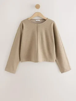 Next Mocha Brown Soft Brushed Finish Slouch Neck Longsleeve Sweatshirt Hot