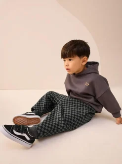 Next Mono Checkerboard Single Wide Leg Jersey Joggers (3mths-7yrs) Outlet