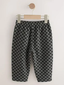 Next Mono Checkerboard Single Wide Leg Jersey Joggers (3mths-7yrs) Outlet