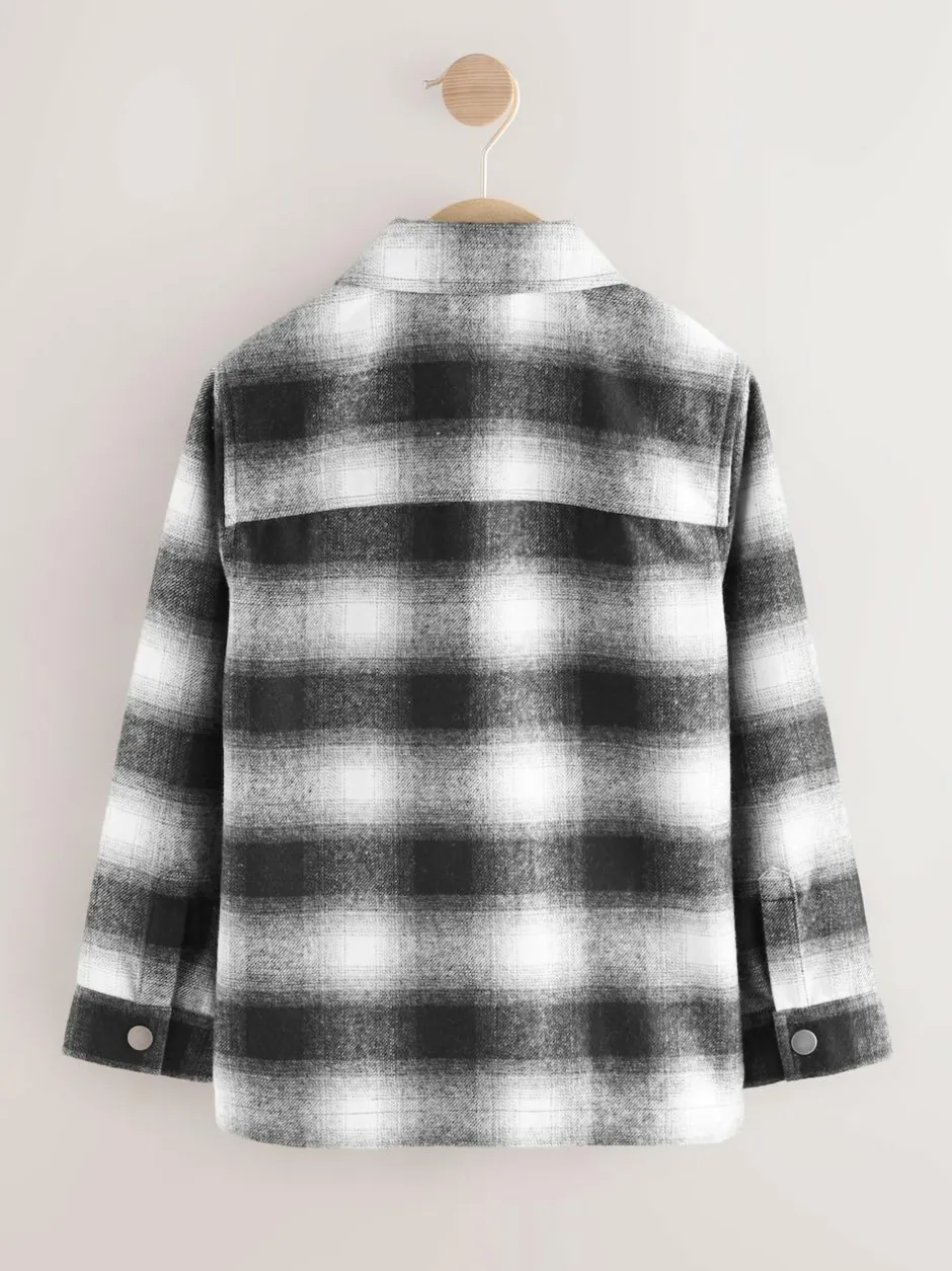 Next Check Zip Through Overshirt (3-16yrs) Mono Core Black/White Best