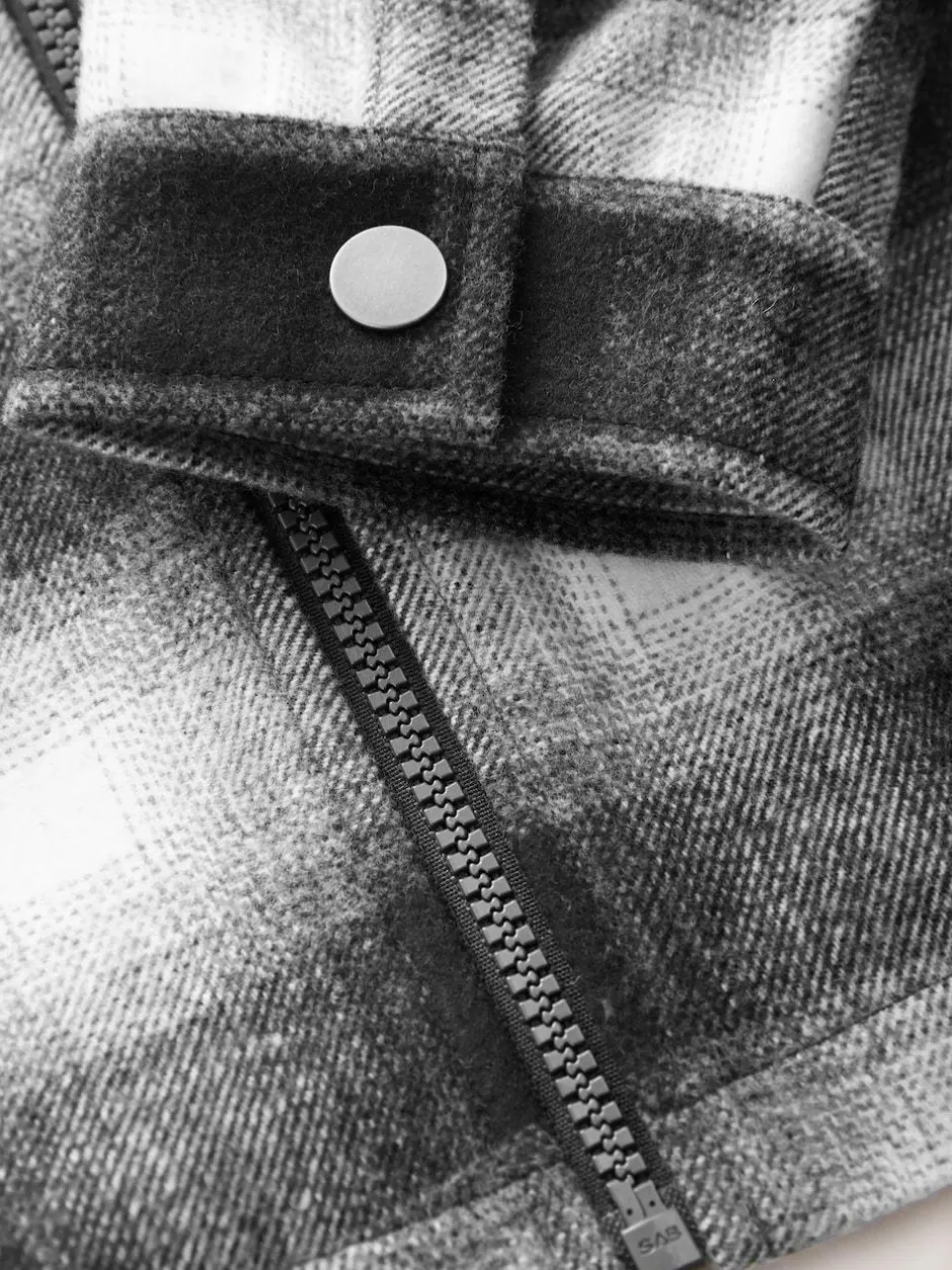 Next Check Zip Through Overshirt (3-16yrs) Mono Core Black/White Best