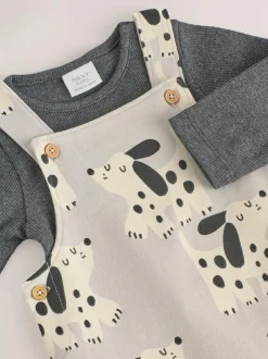 Next Jersey Dungarees And Bodysuit Baby Set (0mths-2yrs) Mono Dog