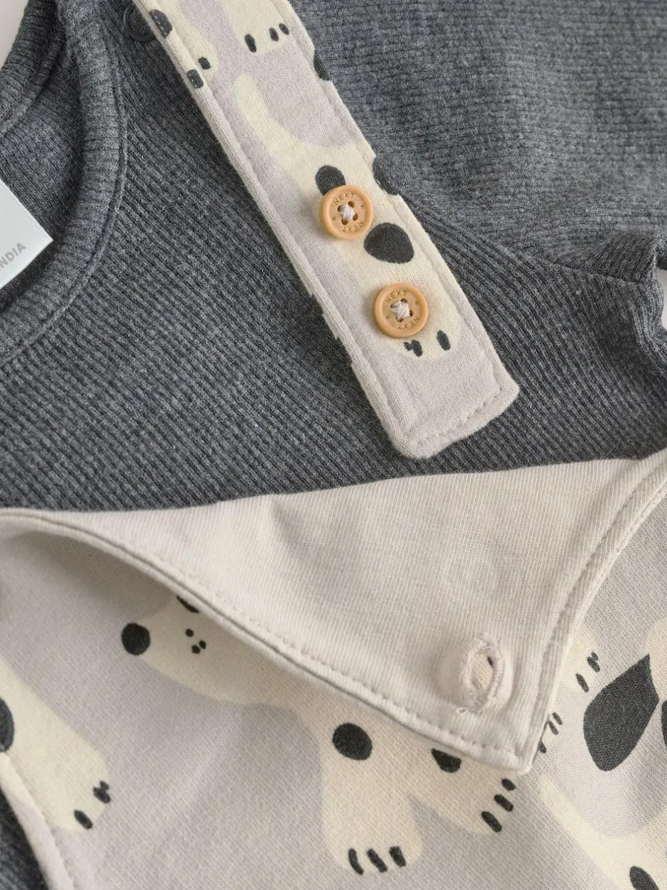 Next Jersey Dungarees And Bodysuit Baby Set (0mths-2yrs) Mono Dog