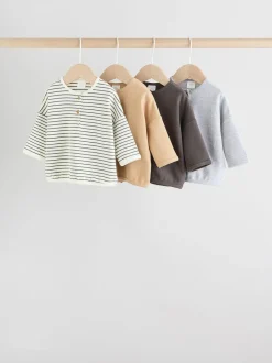 Next Baby Long Sleeve T-Shirts 4 Pack (0mths-2yrs) Mono Stripe Online