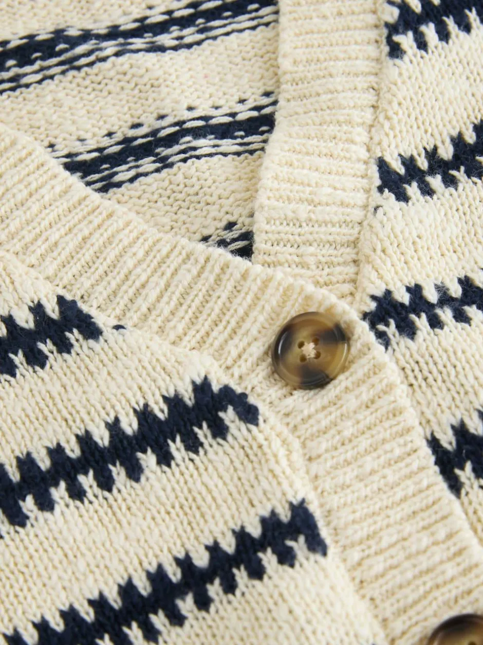 Next Mono Stripe V-Neck Stitch Cardigan (3-16yrs)