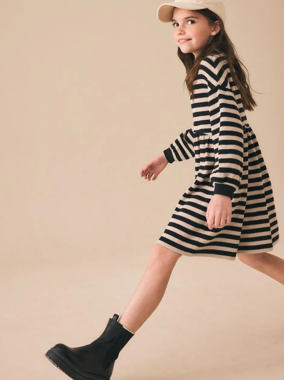 Next Monochrome Cosy Rib Jumper Dress (3-16yrs) Hot