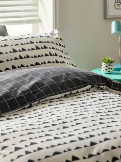 Next Monochrome Cotton Printed Bedding Duvet Cover and Pillowcase Set Best