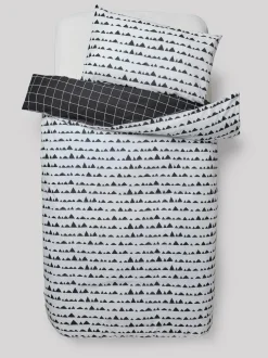 Next Monochrome Cotton Printed Bedding Duvet Cover and Pillowcase Set Best