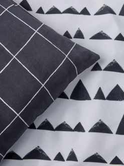 Next Monochrome Cotton Printed Bedding Duvet Cover and Pillowcase Set Best