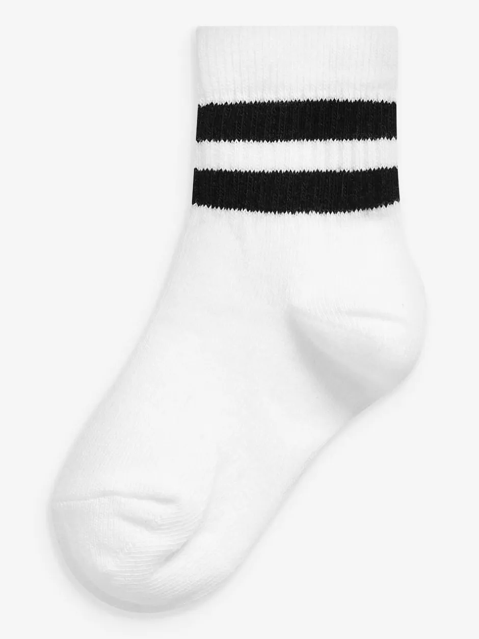 Next Monochrome Cushioned Footbed Cotton Rich Ribbed Tipped Socks 5 Pack Best