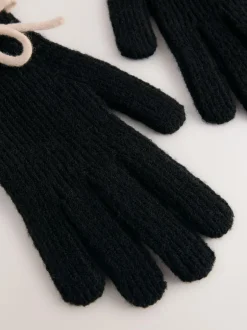 Next 3D Bows Knitted Gloves 1 Pack Monochrome Best