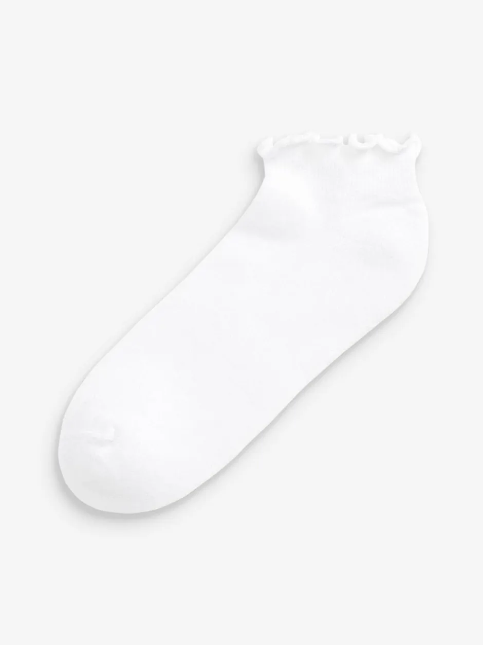 Next Monochrome Frill Top Cushion Sole Trainer Socks 4 Pack Sale