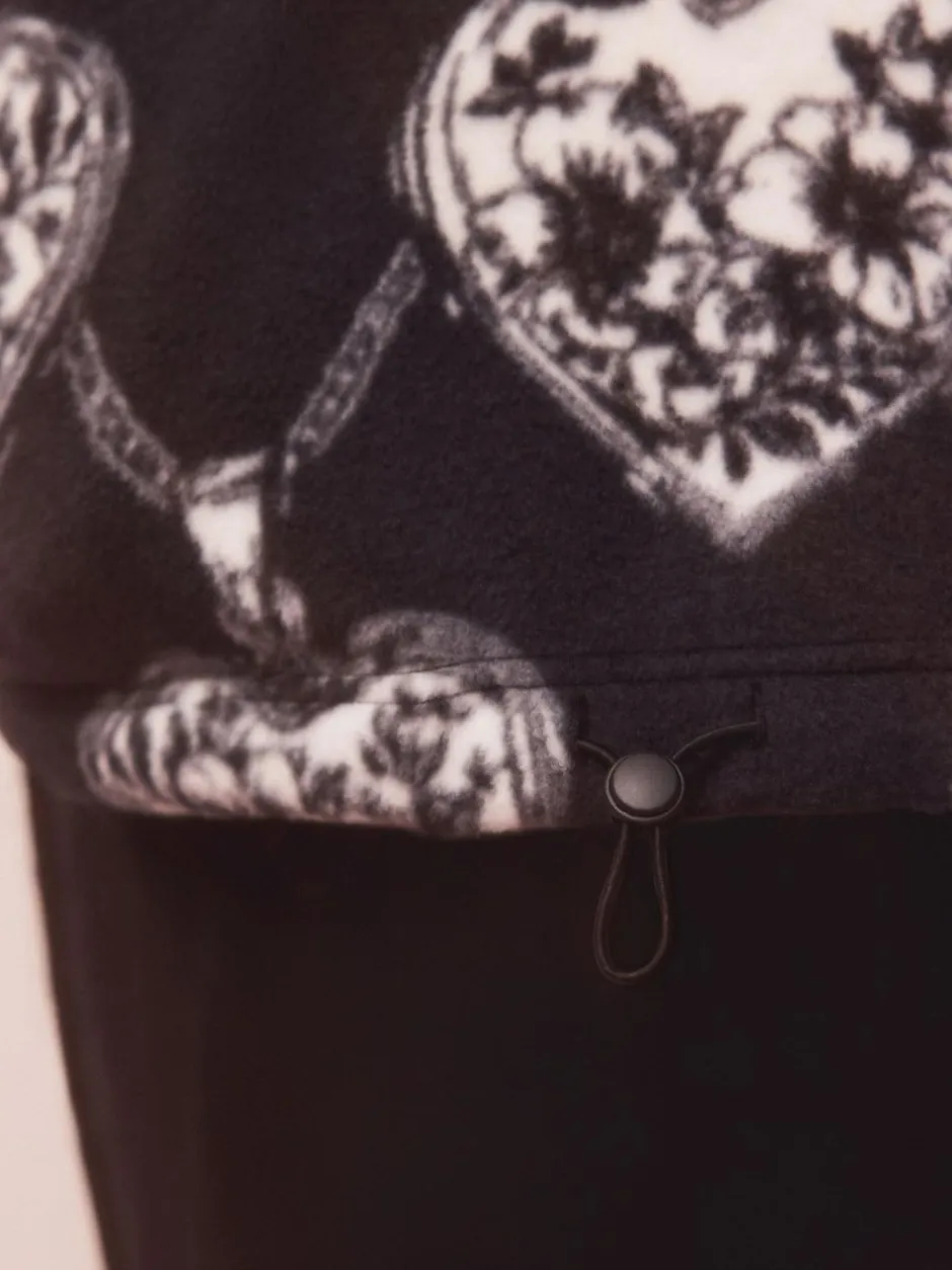 Next Monochrome Heart and Locket Half Zip Polar Fleece Sale