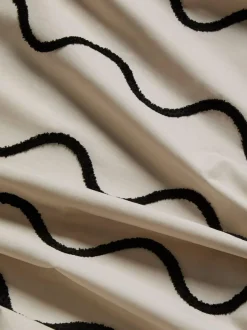 Next Monochrome Tufted Wave 100% Cotton Duvet Cover and Pillowcase Set Outlet